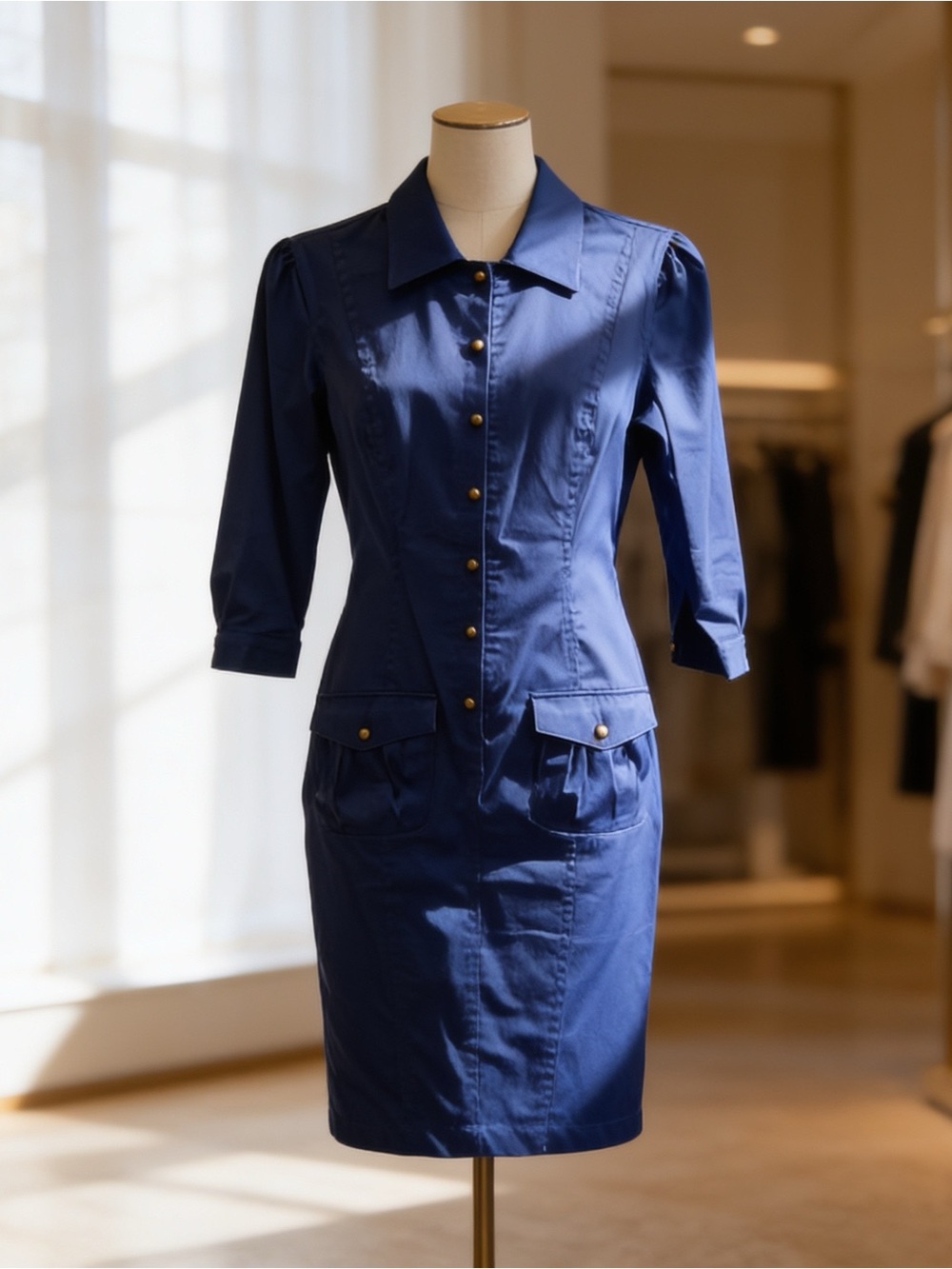 Newport News Royal Blue Shirt Dress